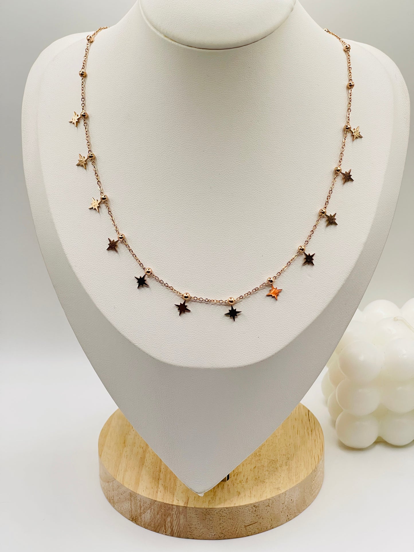Rose Gold Twinkle Star Charm Necklace