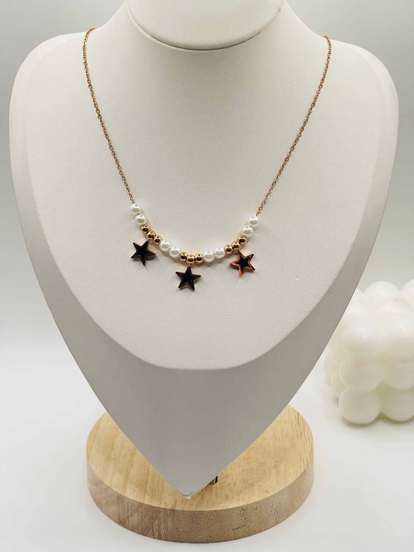 Rose Gold Pearl charm Necklace