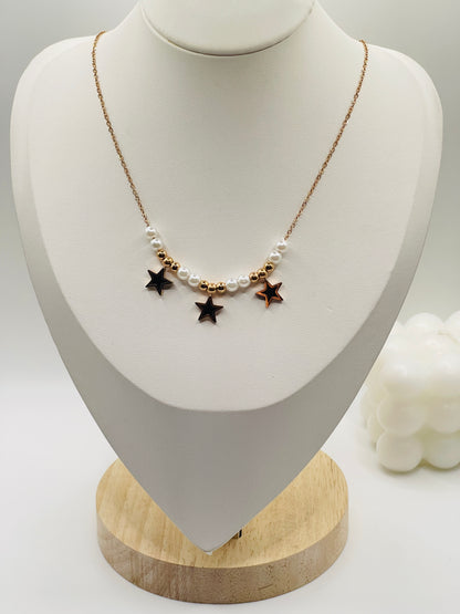 Rose Gold Pearl charm Necklace