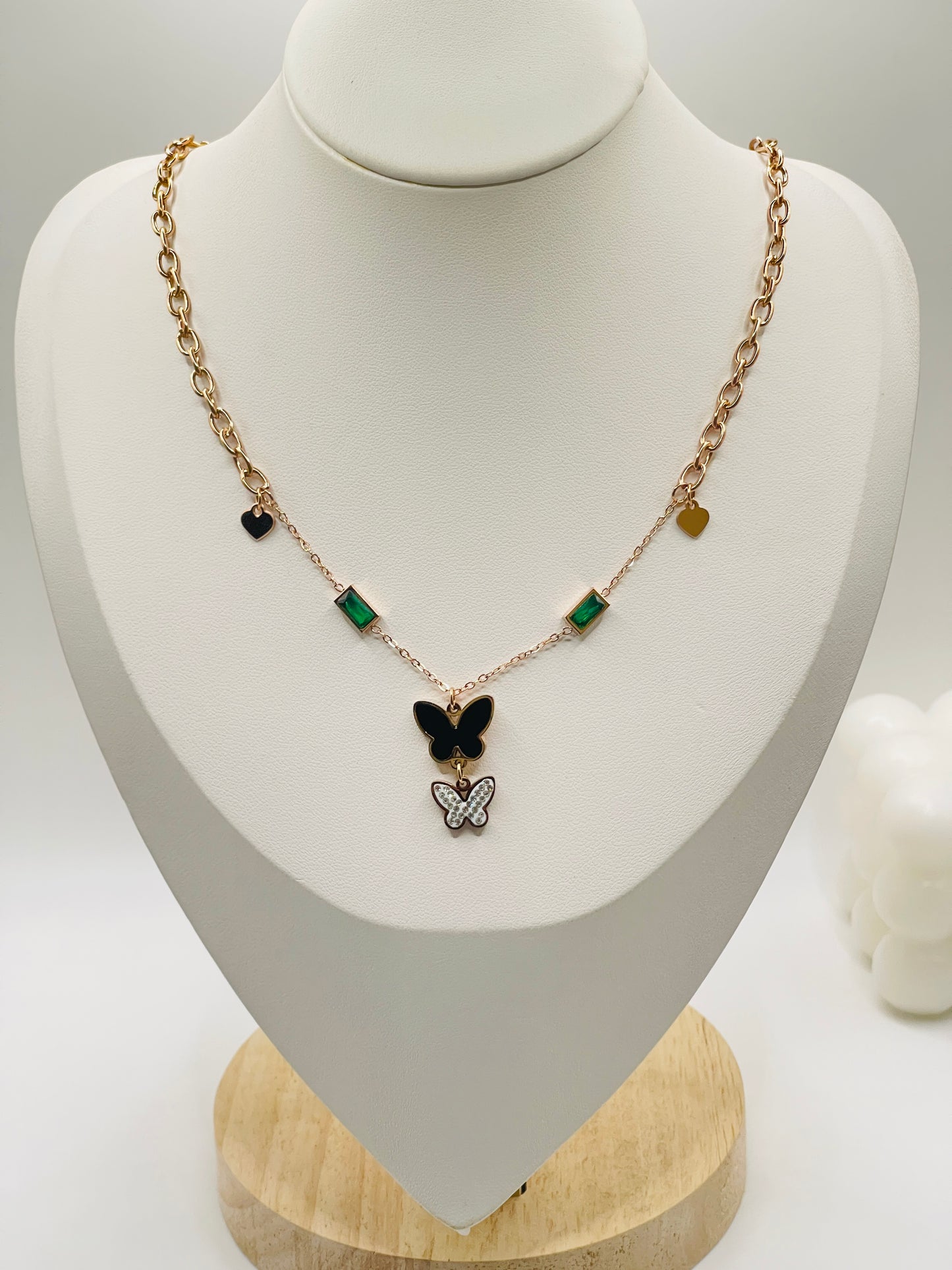 Rose Gold Flutter Charm Necklace