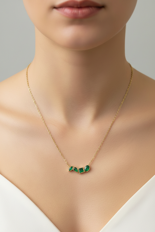 Emerald Grace Gold-Plated Chain