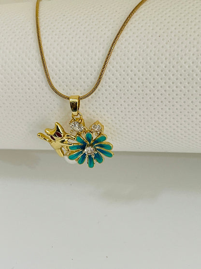 Playful Bloom Charm Gold-Plated Necklace