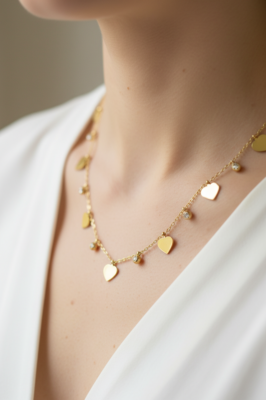 Plated Heart Charm Necklace