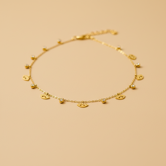 Gold Evil Eye Charm Necklace