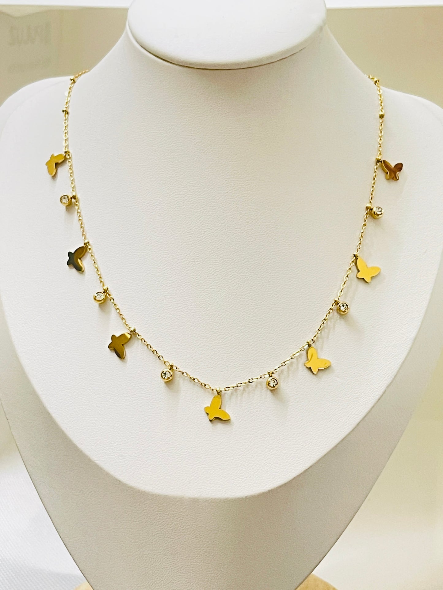 Butterfly Charm Drip Necklace