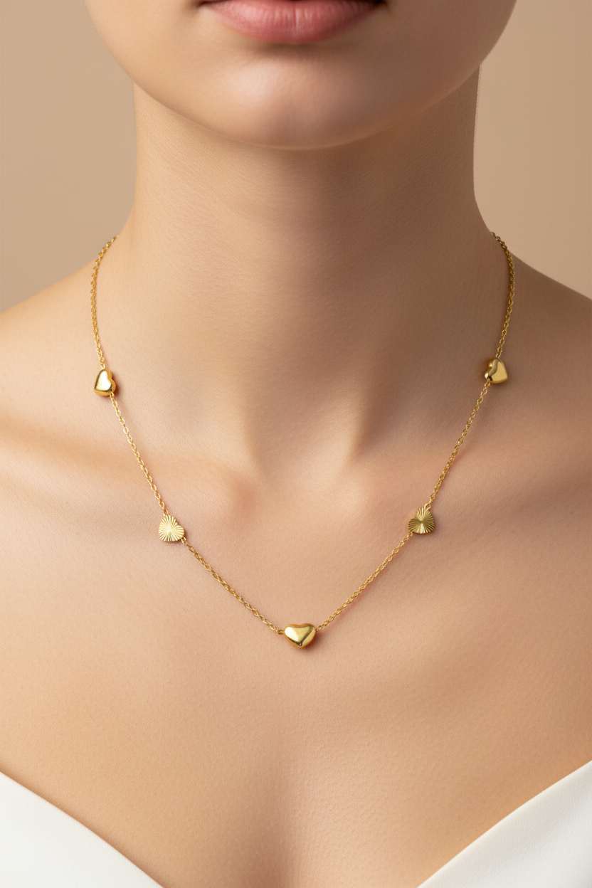Eternal Love: Gold Heart Drip Chain
