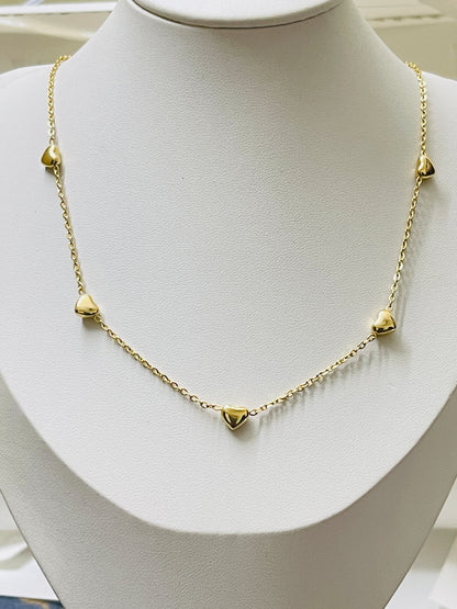 Radiant Love: Minimalist Heart Charm Chain