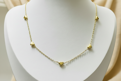 Radiant Love: Minimalist Heart Charm Chain
