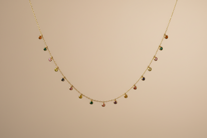 Rainbow Charm Drop Necklace