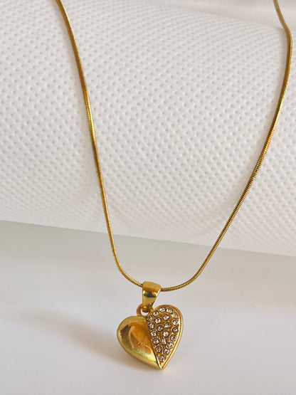 Golden Heart Spark Pendant Necklace