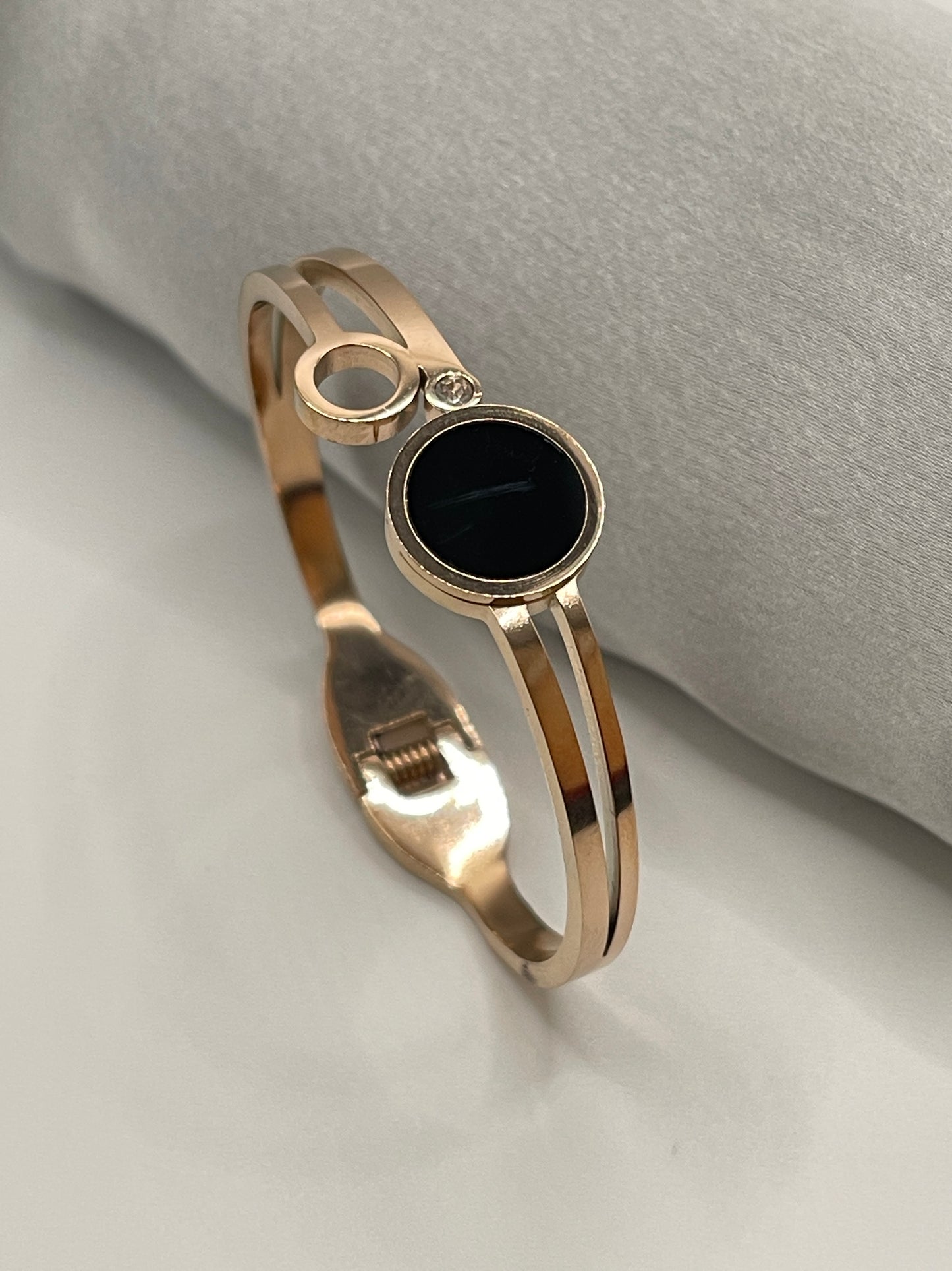 Kids Open Circle A Rose Gold Bangle