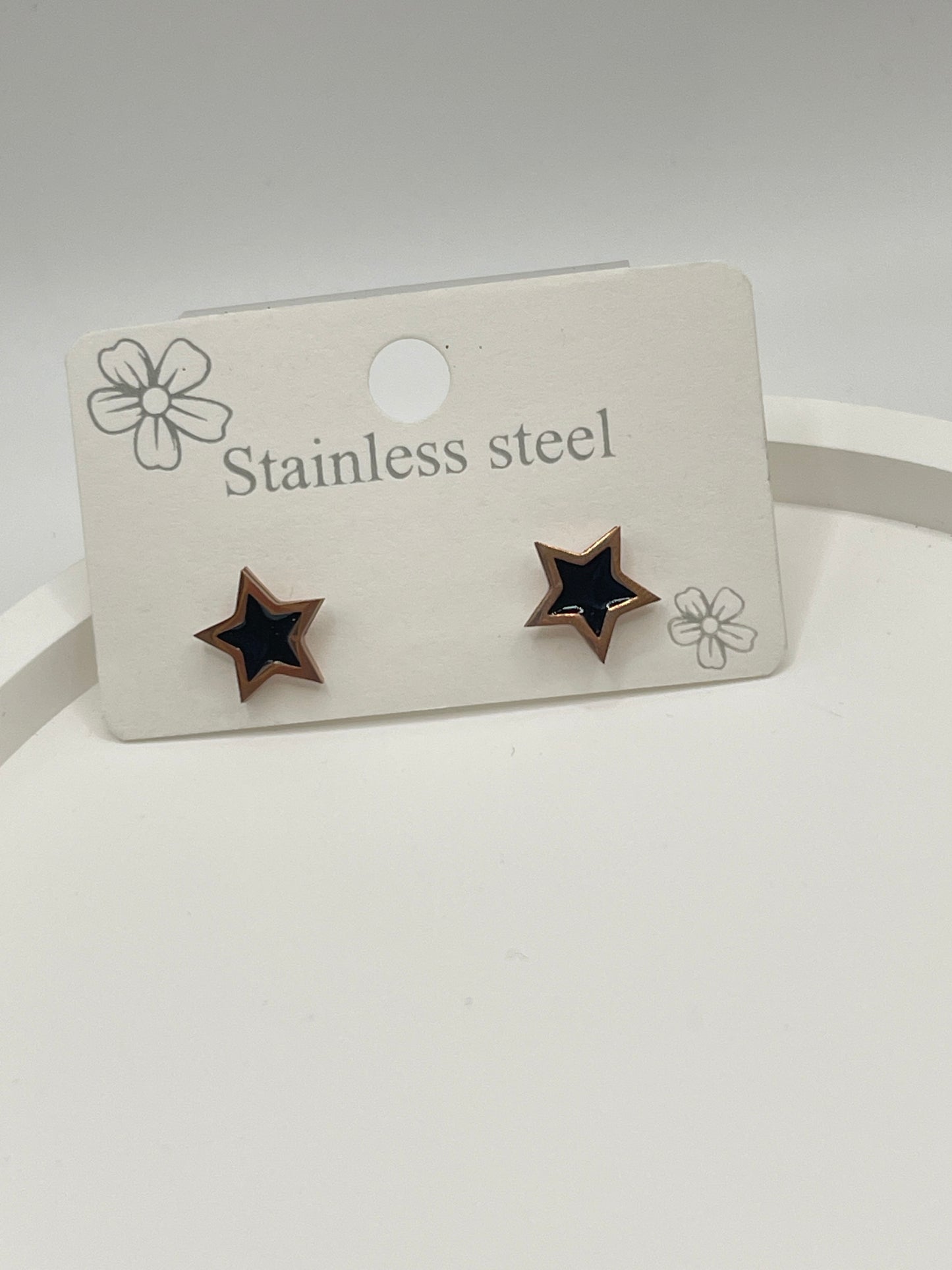 Rose Gold Star Stud Earrings