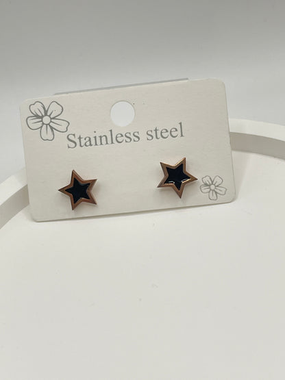 Rose Gold Star Stud Earrings