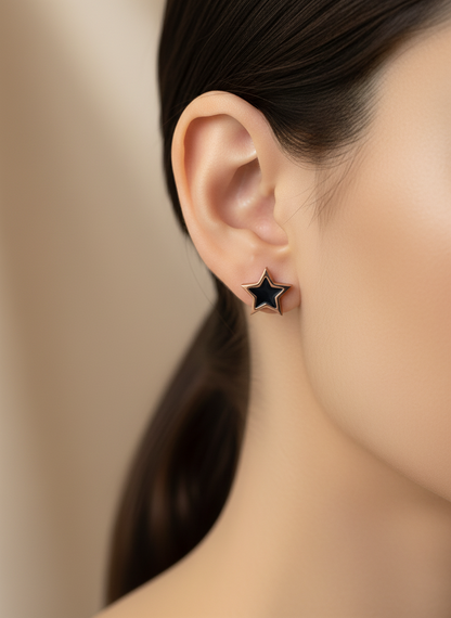 Rose Gold Star Stud Earrings