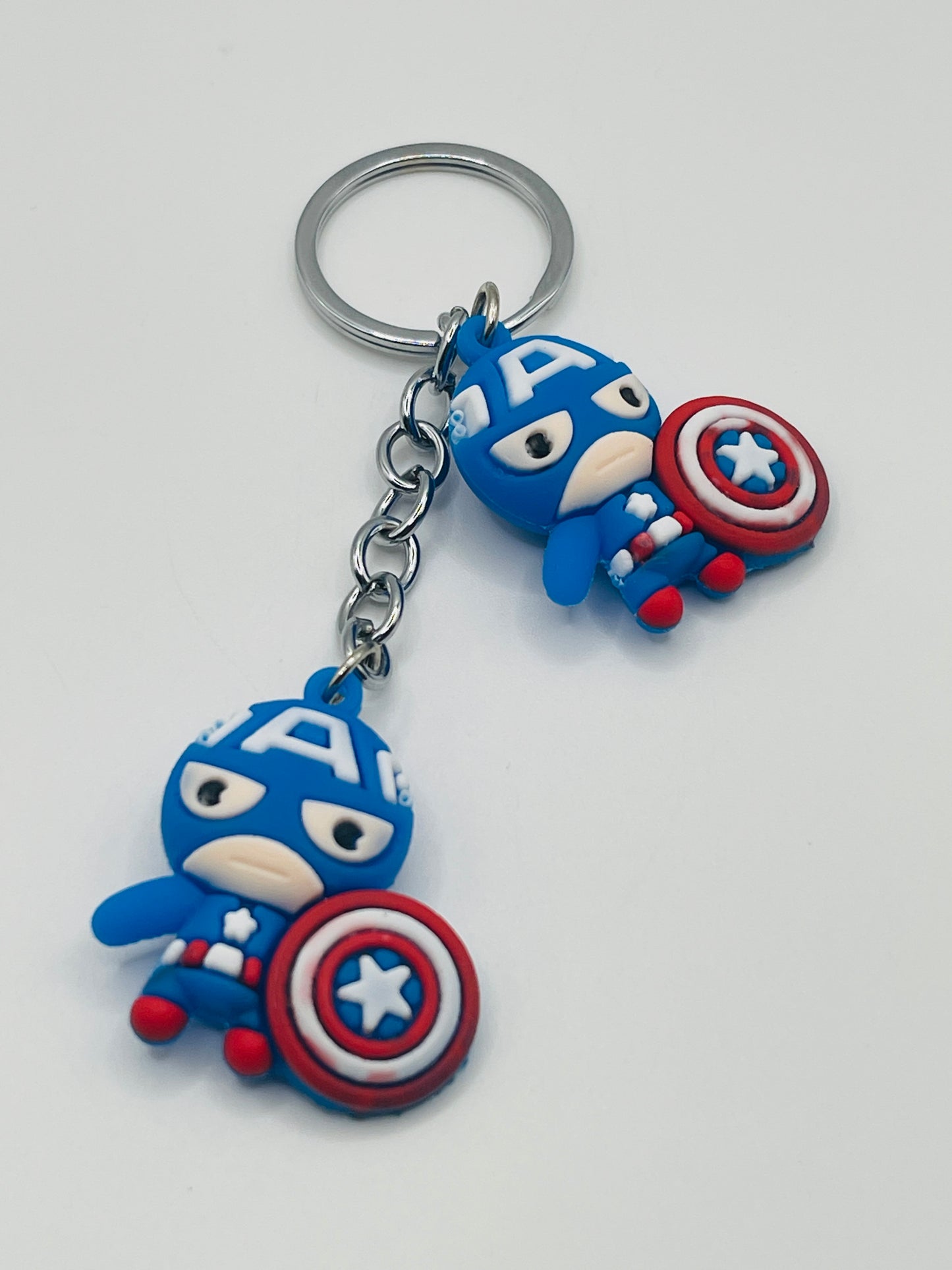 Captain America Double Charm Keychain
