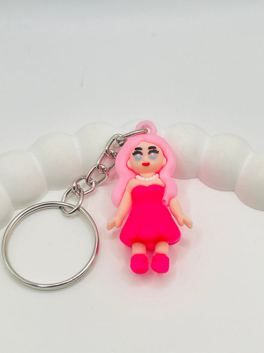 Pink Doll Keychain