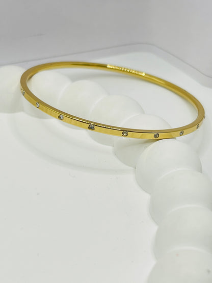 Celeste Crystal Gold Bangle