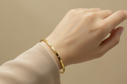 Celeste Crystal Gold Bangle