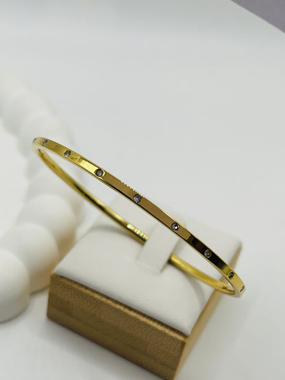 Celeste Crystal Gold Bangle