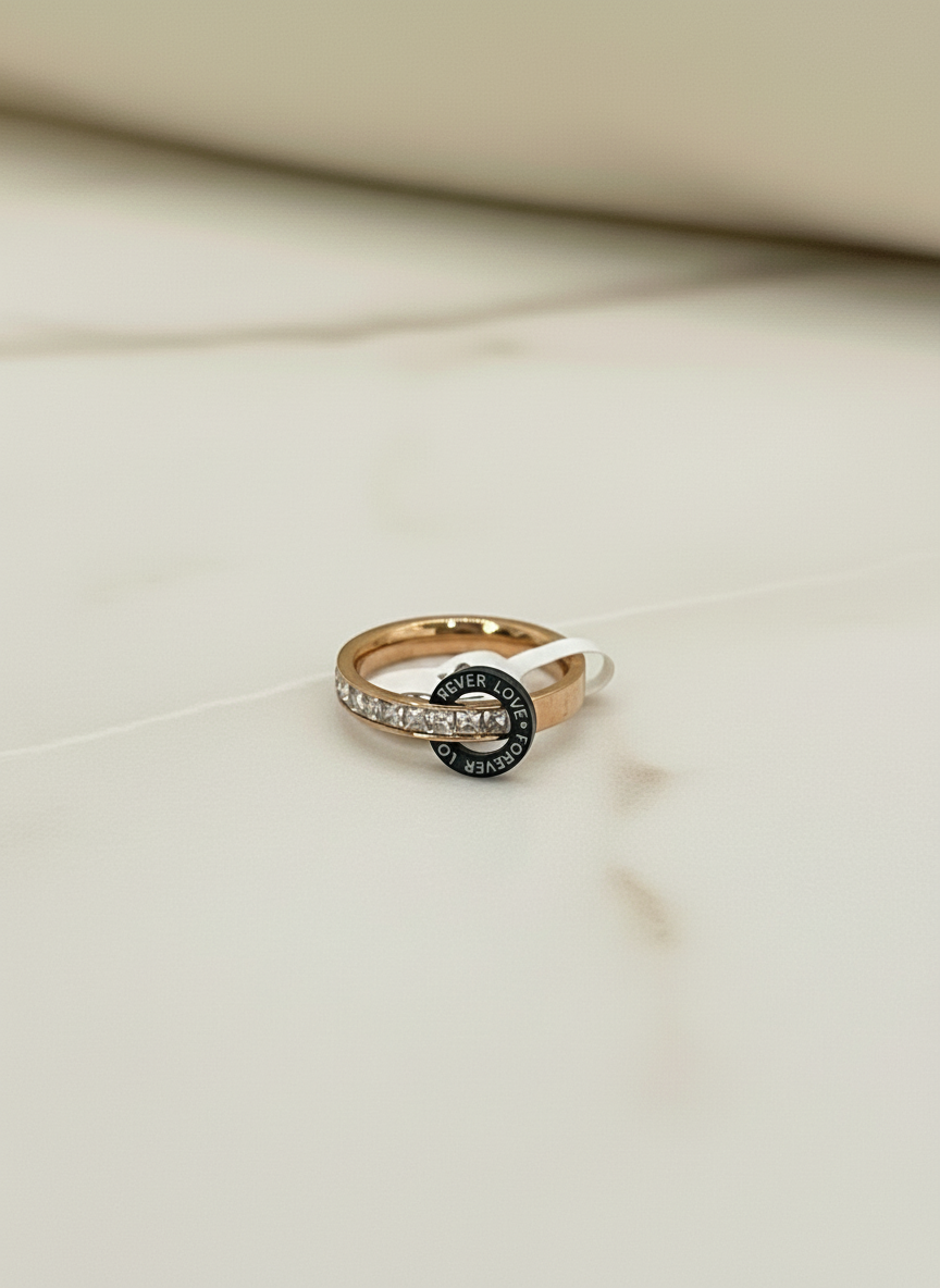 Rose Gold Pave Eternity Band Ring