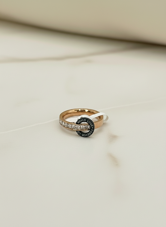Rose Gold Pave Eternity Band Ring