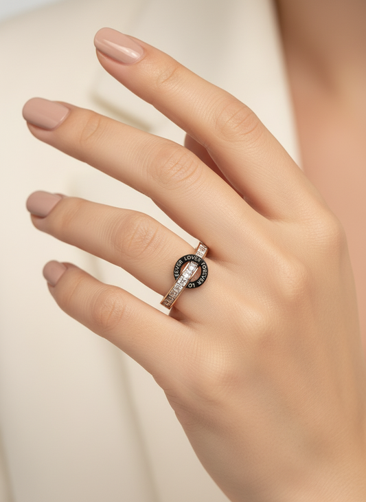 Rose Gold Pave Eternity Band Ring