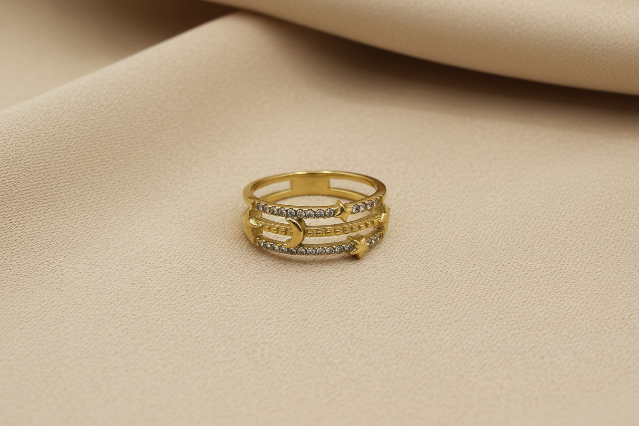 Moon Star Adjustable Ring