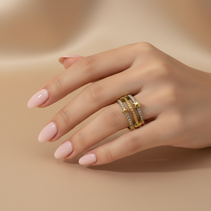 Moon Star Adjustable Ring