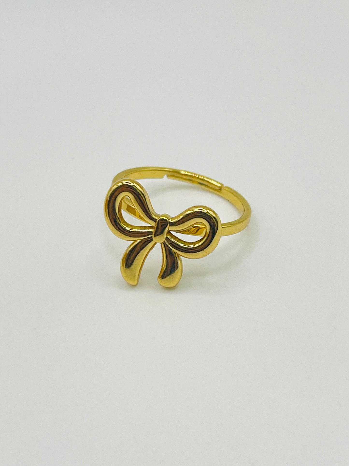 Gold Bow Adjustable Ring - Polished Finish