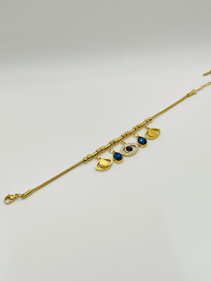 Evil Eye Charm Gold Bracelet
