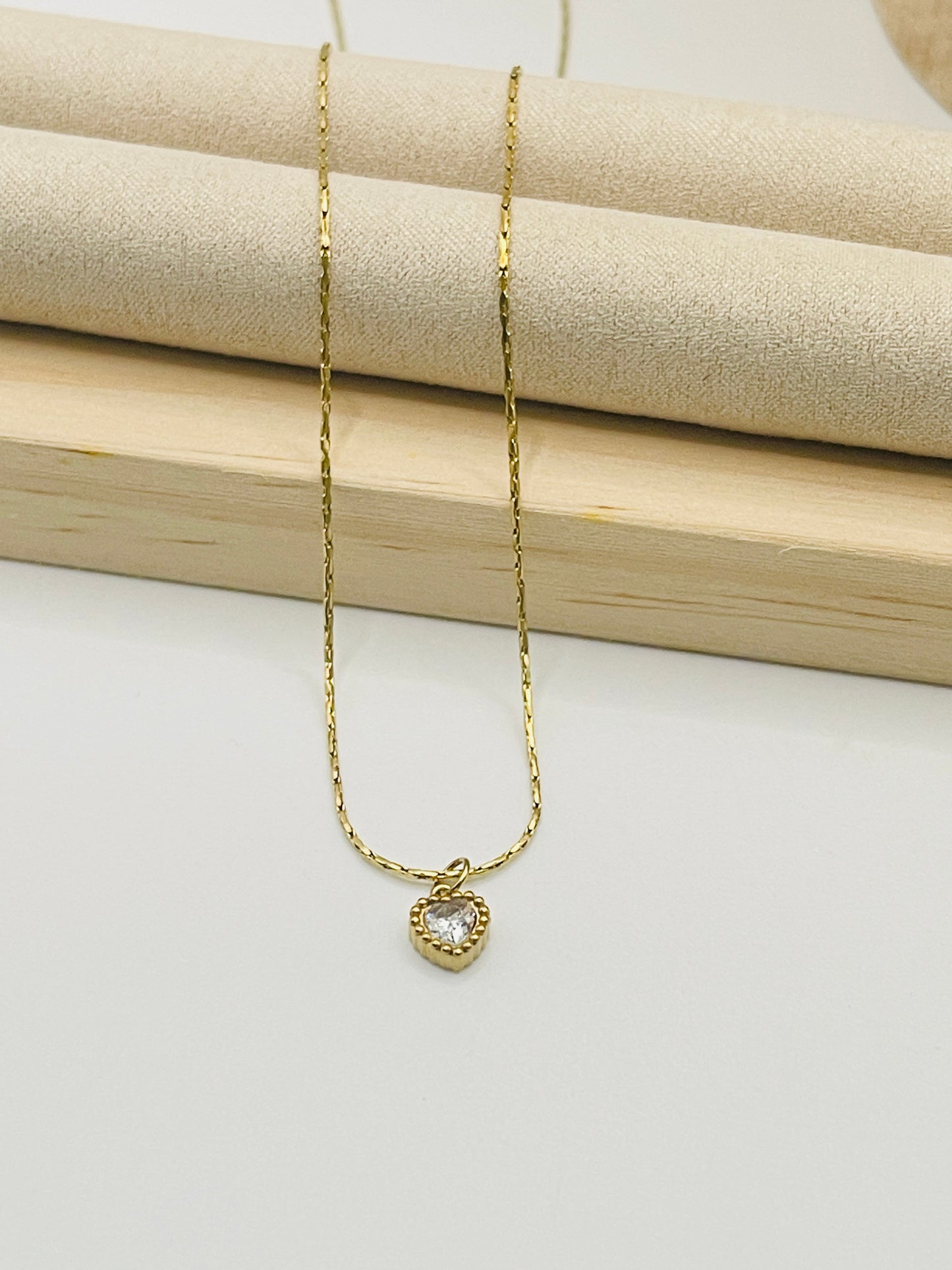 Golden Spark Heart Necklace