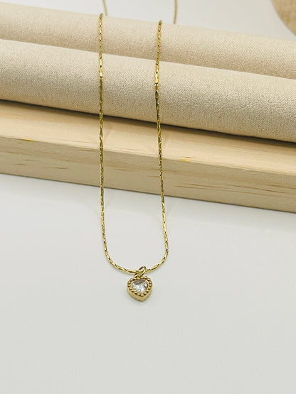 Golden Spark Heart Necklace