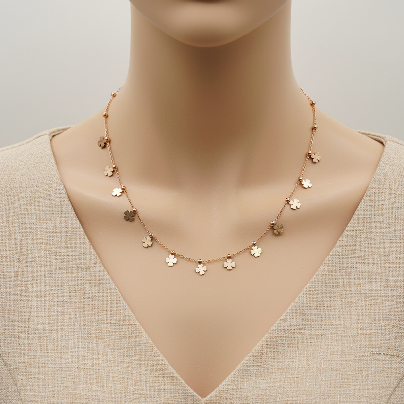 Rose Bloom Charm Necklace