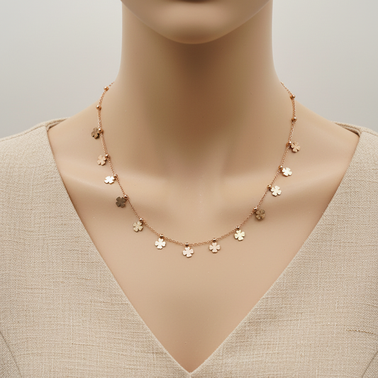 Rose Bloom Charm Necklace