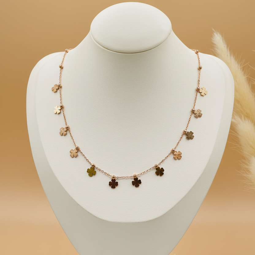Rose Bloom Charm Necklace
