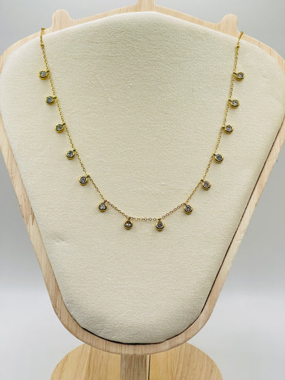 Starlit Drop Charm Necklace