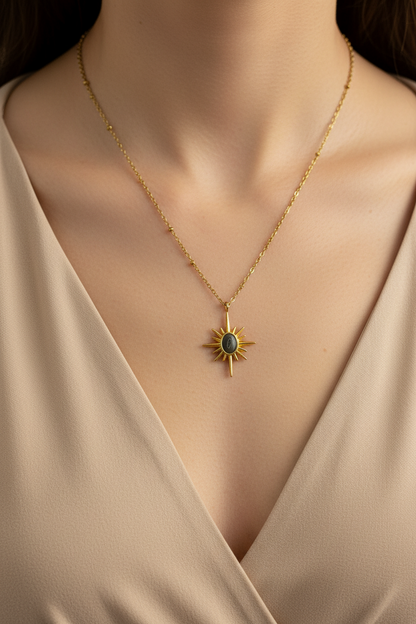 Celeste Sunburst Pendant Chain