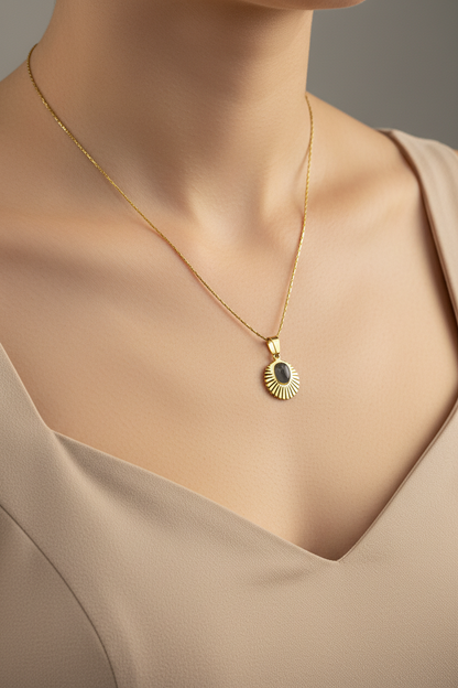 Midnight Sunburst Pendant Chain