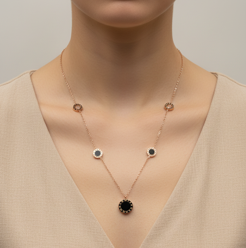 Roman Noir Charm Necklace