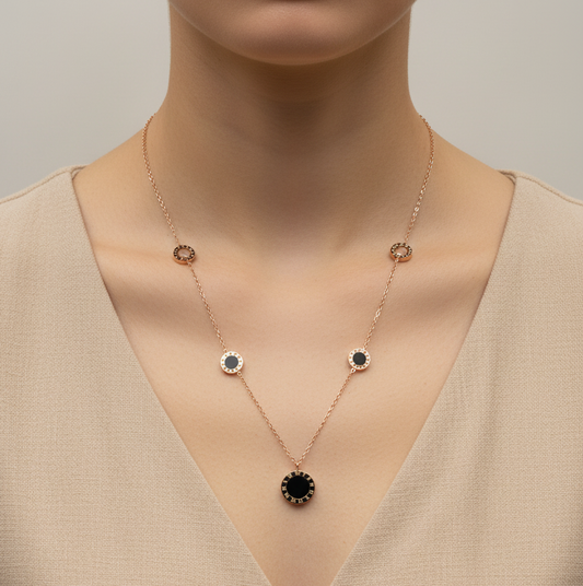 Roman Noir Charm Necklace