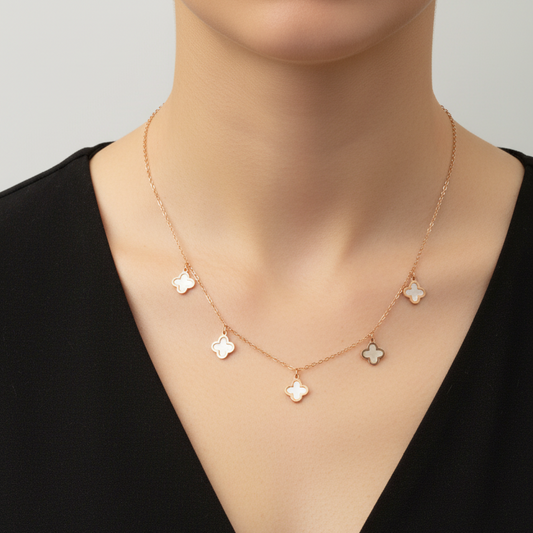 Blossom Clover Charm Necklace