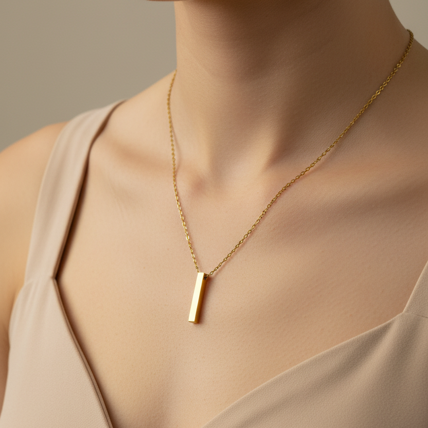 Minimalist Bar Pendant Chain –  (Unisex)