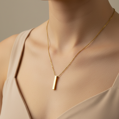 Minimalist Bar Pendant Chain –  (Unisex)