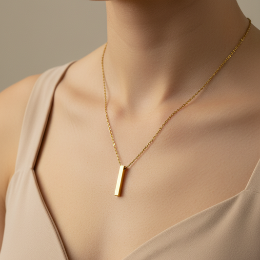 Minimalist Bar Pendant Chain –  (Unisex)