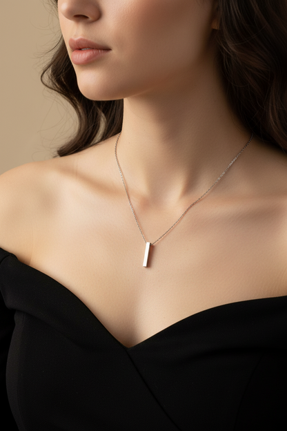 Minimalist Bar Pendant Chain –  (Unisex)
