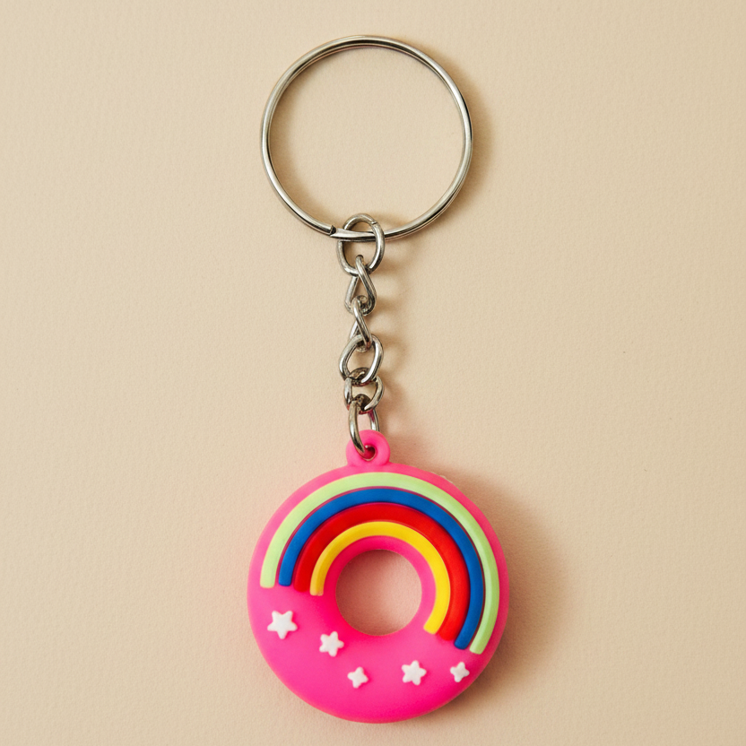 Rainbow Donut Keychain