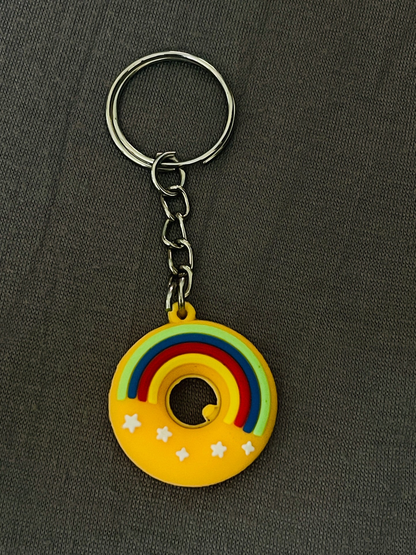 Rainbow Donut Keychain – Sunshine Yellow