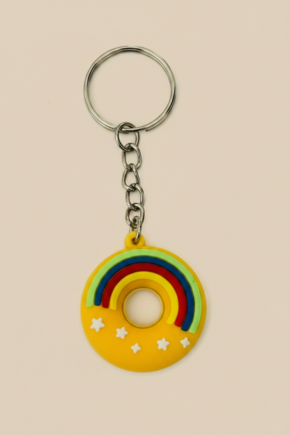 Rainbow Donut Keychain – Sunshine Yellow
