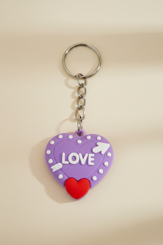 Lavender Love Heart Keychain