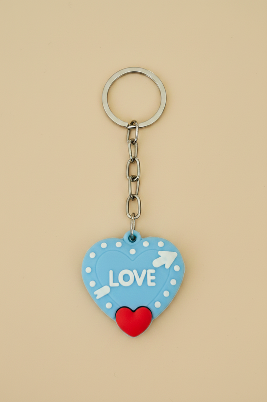 Blue Love Heart Keychain